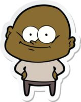 sticker van een cartoon kale man die staart png