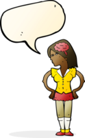 cartoon intelligent woman with speech bubble png