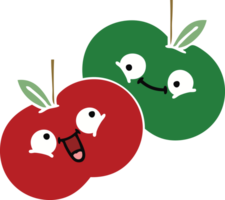 plano color retro dibujos animados de un jugoso manzana png