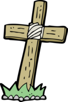tumba cruzada de madera de dibujos animados png