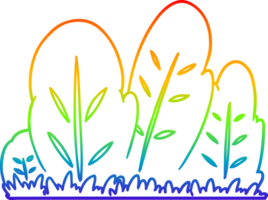 rainbow gradient line drawing of a cartoon hedge png