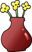 vase à fleurs de griffonnage de dessin animé png