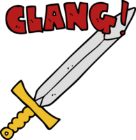 cartoon clanging sword png