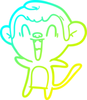 frio gradiente linha desenhando do uma desenho animado rindo macaco png