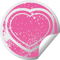 ícone de ilustração de adesivo angustiado gráfico de símbolo de coração png