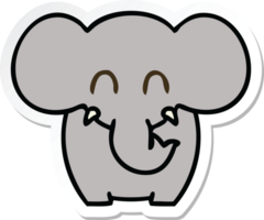 sticker of a quirky hand drawn cartoon elephant png