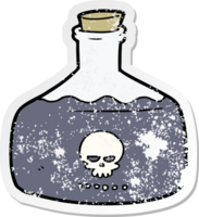 distressed sticker of a cartoon vial of assassin poison png