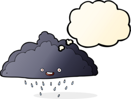 nuage de pluie de dessin animé avec bulle de pensée png