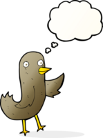 funny cartoon bird with thought bubble png