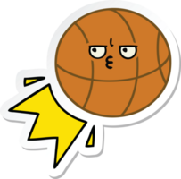 autocollant d'un ballon de basket de dessin animé mignon png