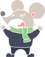 rato irritado dos desenhos animados de estilo de cor plana png