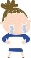 flat color style cartoon crying woman with letter png