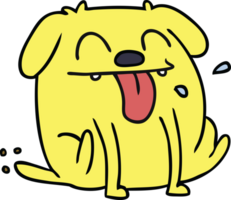 hand- getrokken tekenfilm van schattig kawaii hond png