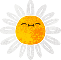 retro ilustración estilo peculiar dibujos animados flor png