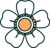 iconic tattoo style image of a flower png