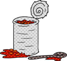 hand drawn cartoon doodle of an opened can of beans png