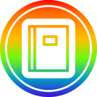 Hinweis Buch Symbol mit Regenbogen Gradient Fertig png