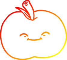 värma lutning linje teckning av en tecknad serie äpple png