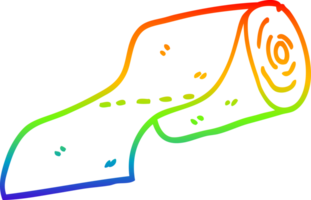 arc en ciel pente ligne dessin de une dessin animé toilette rouleau png