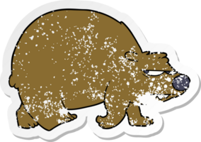 distressed sticker of a cartoon angry bear png