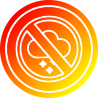 Nee verkoudheid weer circulaire icoon met warm helling af hebben png