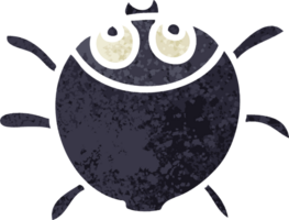 retro illustration style quirky cartoon beetle png