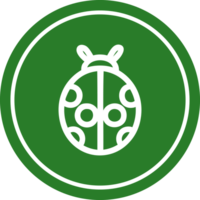 söt nyckelpiga cirkulär ikon symbol png