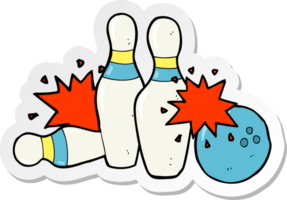 Aufkleber einer Cartoon-Bowlingkugel und Kegel png