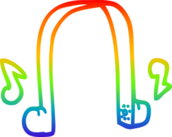 rainbow gradient line drawing of a cartoon modern headphones png