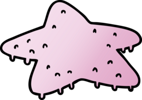 hand drawn gradient cartoon doodle of a star fish png