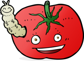 cartoon tomato with bug png