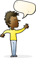 cartoon dismissive man with speech bubble png
