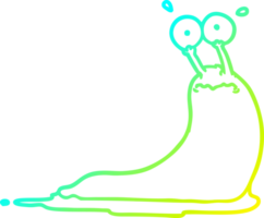 cold gradient line drawing of a cartoon slug png