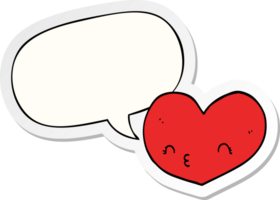 cartoon love heart with speech bubble sticker png