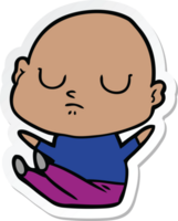 adesivo de um homem careca de desenho animado png