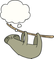 cartoon sloth with thought bubble png