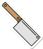 sticker of tattoo in traditional style of a meat cleaver png