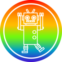 dansant robot circulaire icône avec arc en ciel pente terminer png