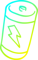 cold gradient line drawing of a cartoon battery png