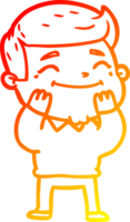 warm gradient line drawing of a happy cartoon man png