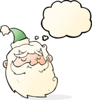 cartoon santa claus face with thought bubble png