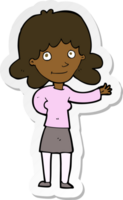 pegatina de una mujer amigable de dibujos animados png