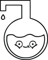 line drawing cartoon of a science experiment png