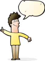cartoon man with idea with speech bubble png