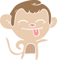 macaco de desenho animado de estilo de cor plana engraçado apontando png