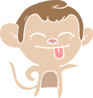 singe de dessin animé drôle de style plat couleur pointant png