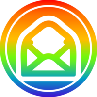 sobre letra circular icono con arco iris degradado terminar png