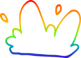 rainbow gradient line drawing of a cartoon water splash png