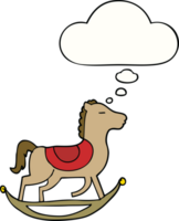 cartoon rocking horse with thought bubble png