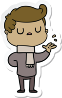 sticker of a cartoon aloof man png